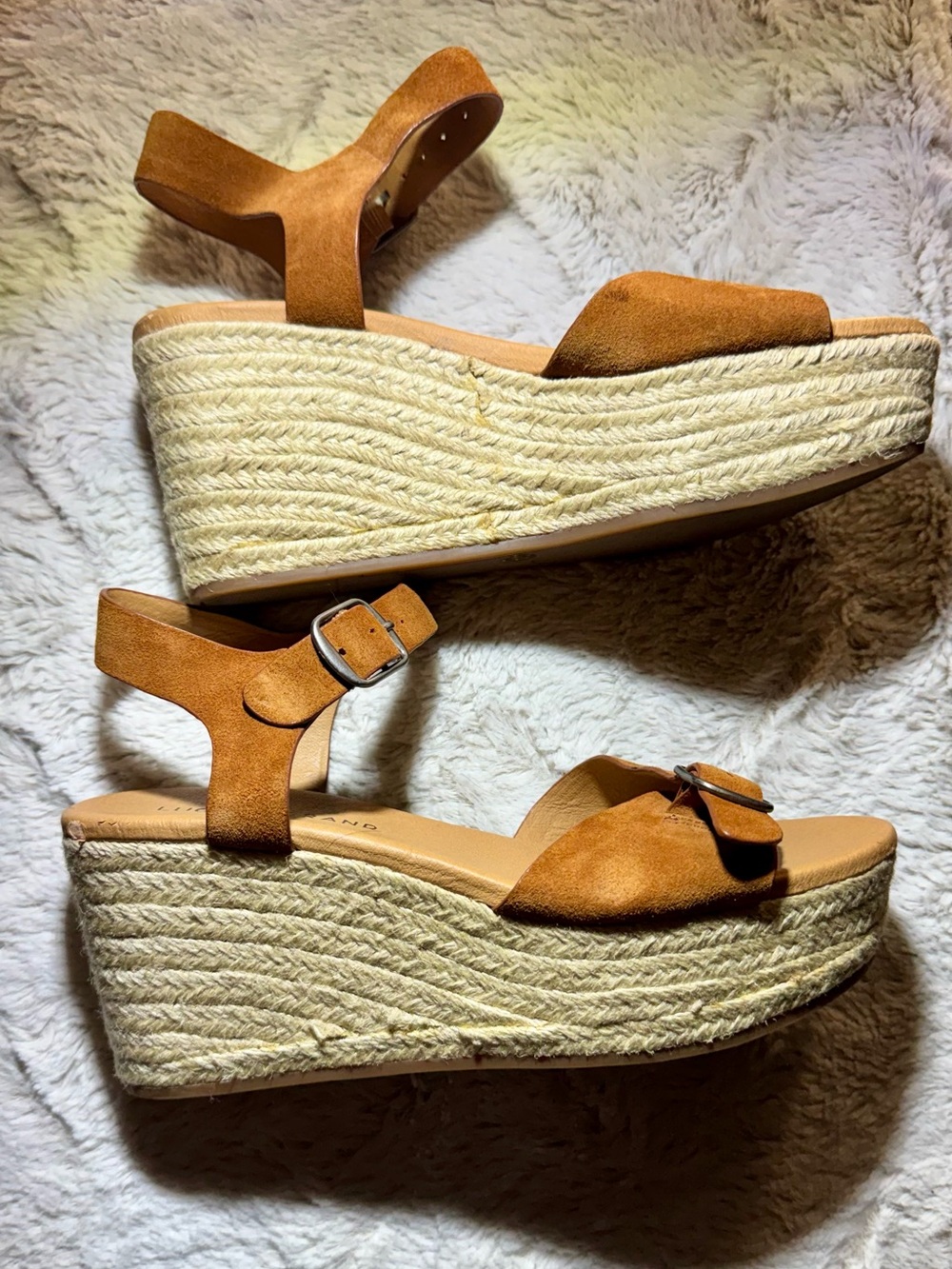 Lucky Brand LK-Neveah  Espadrille Wedge Sandals - Tan Women’s size 8 - Picture 4 of 10